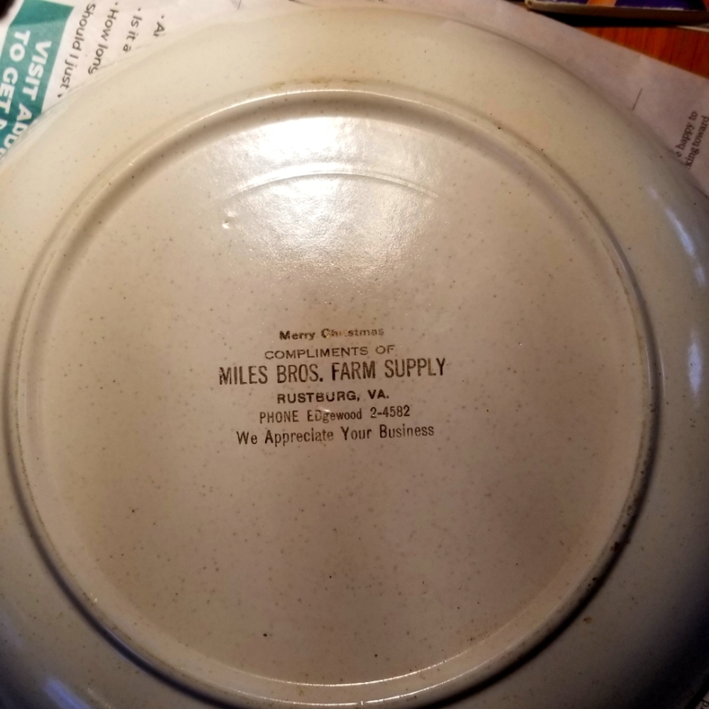 Vintage Christmas advertising dish.
